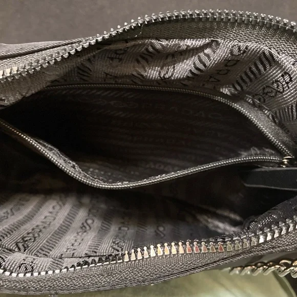 Prada Sleek Black Chain Shoulder Bag - Picture 5 of 8